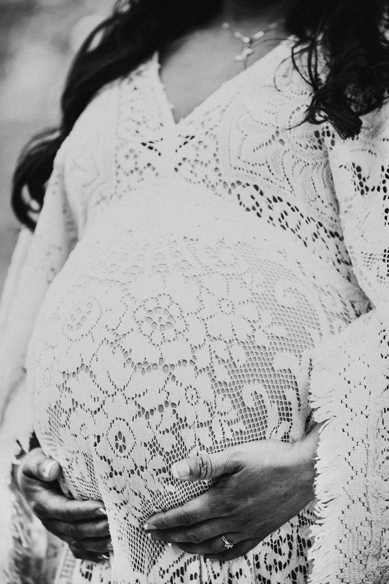 Seattle Maternity Photography, woman holds her pregnant belly